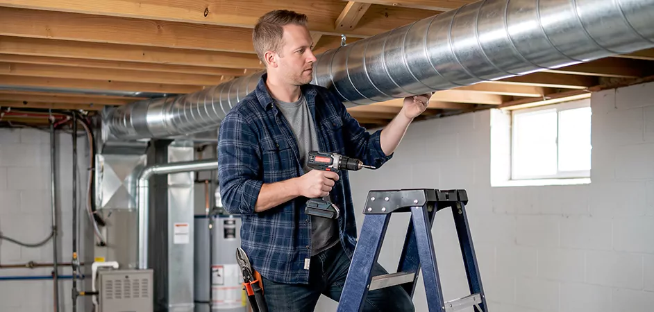 Exposed Spiral Ductwork in Allen